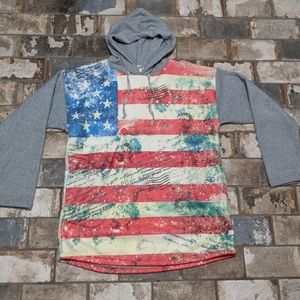 NWT XL USA America Gray Fleece Hoodie